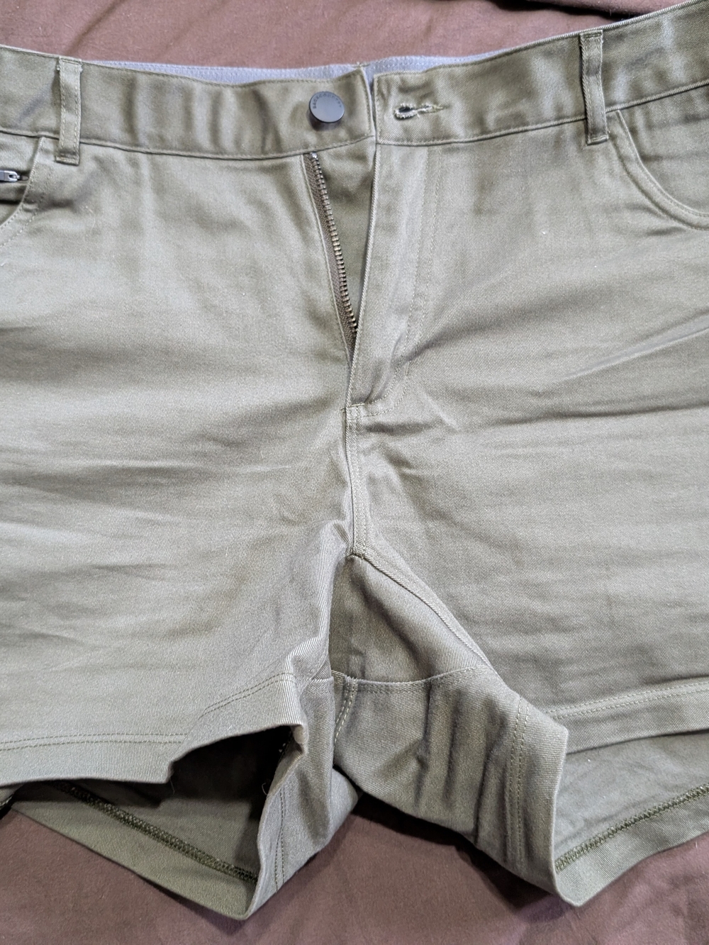 Men's Casual Olive Green Stretch Shorts